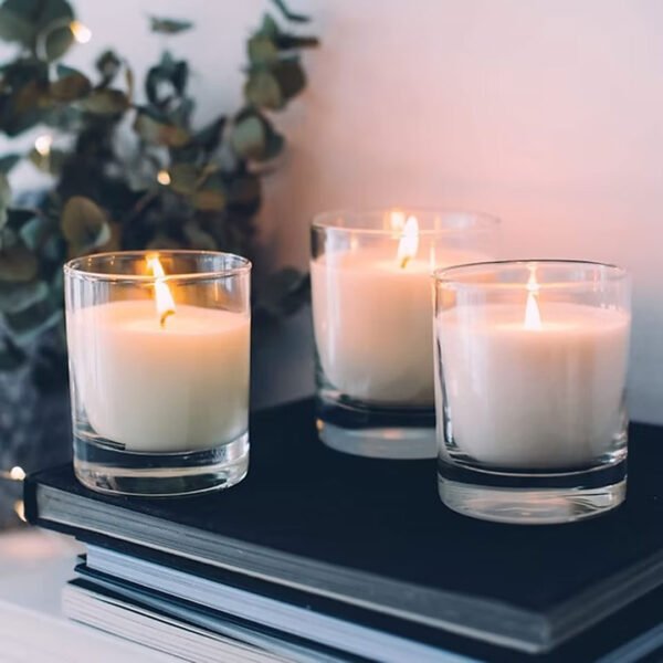 Set of 3 Scented Votive Glass Candles – 100% Natural Soy Wax, Berry Blast Aroma - Image 2