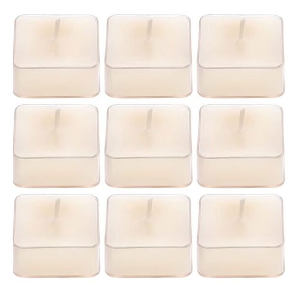 White Scented Square Tealight Candles – Jasmine (Pack of 9) - Image 3