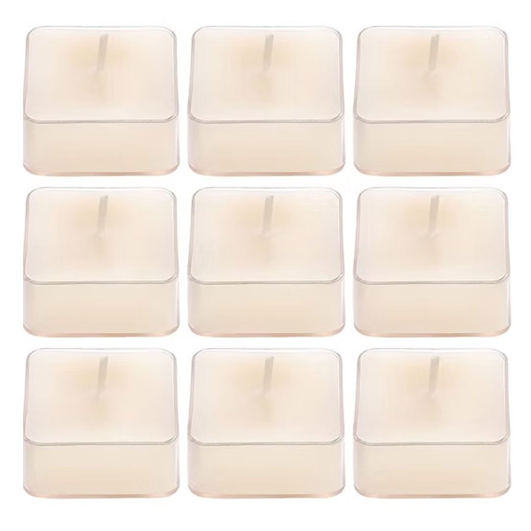 White Scented Square Tealight Candles – Jasmine (Pack of 9) - Image 3