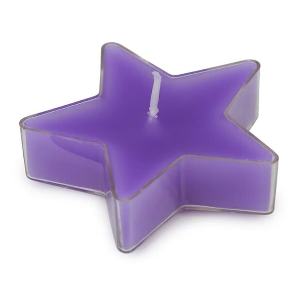 Star-Shaped Scented T-Light Candles – Set of 8 (Lavender Purple) - Image 3