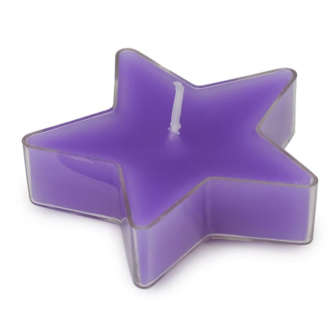 Star-Shaped Scented T-Light Candles – Set of 8 (Lavender Purple) - Image 3