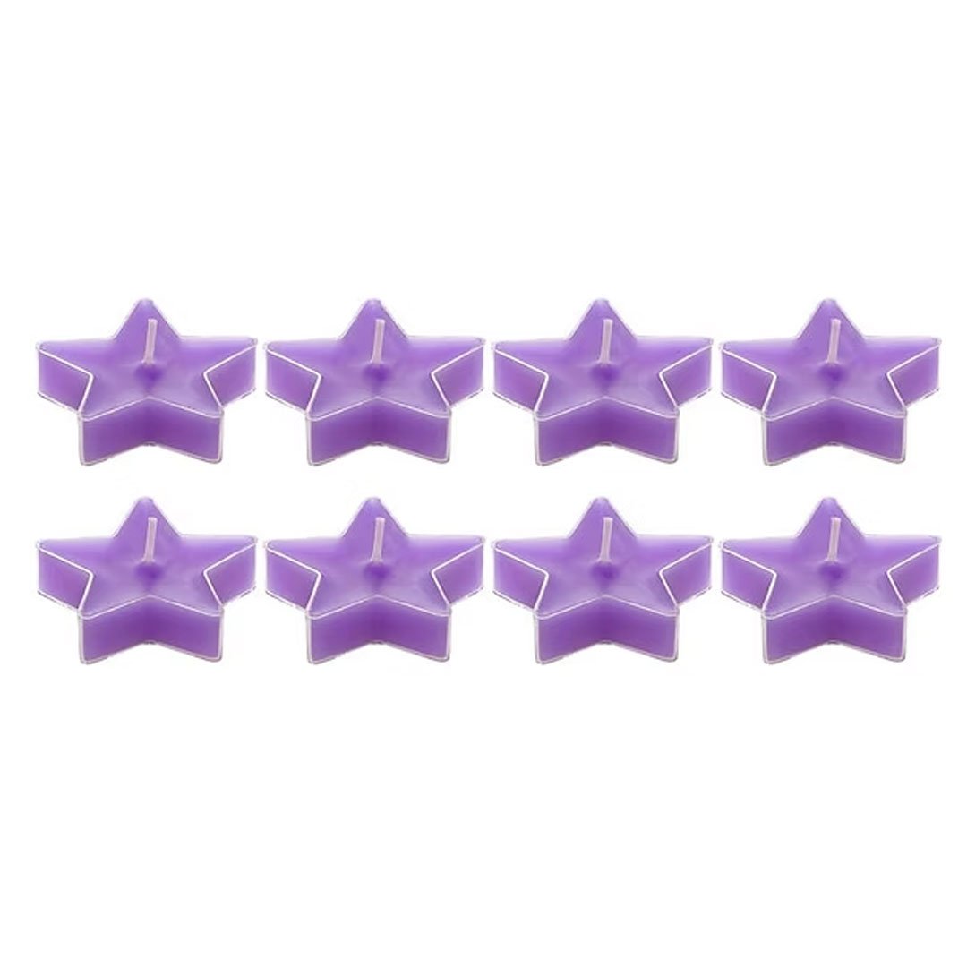 Star-Shaped Scented T-Light Candles – Set of 8 (Lavender Purple) - Image 4