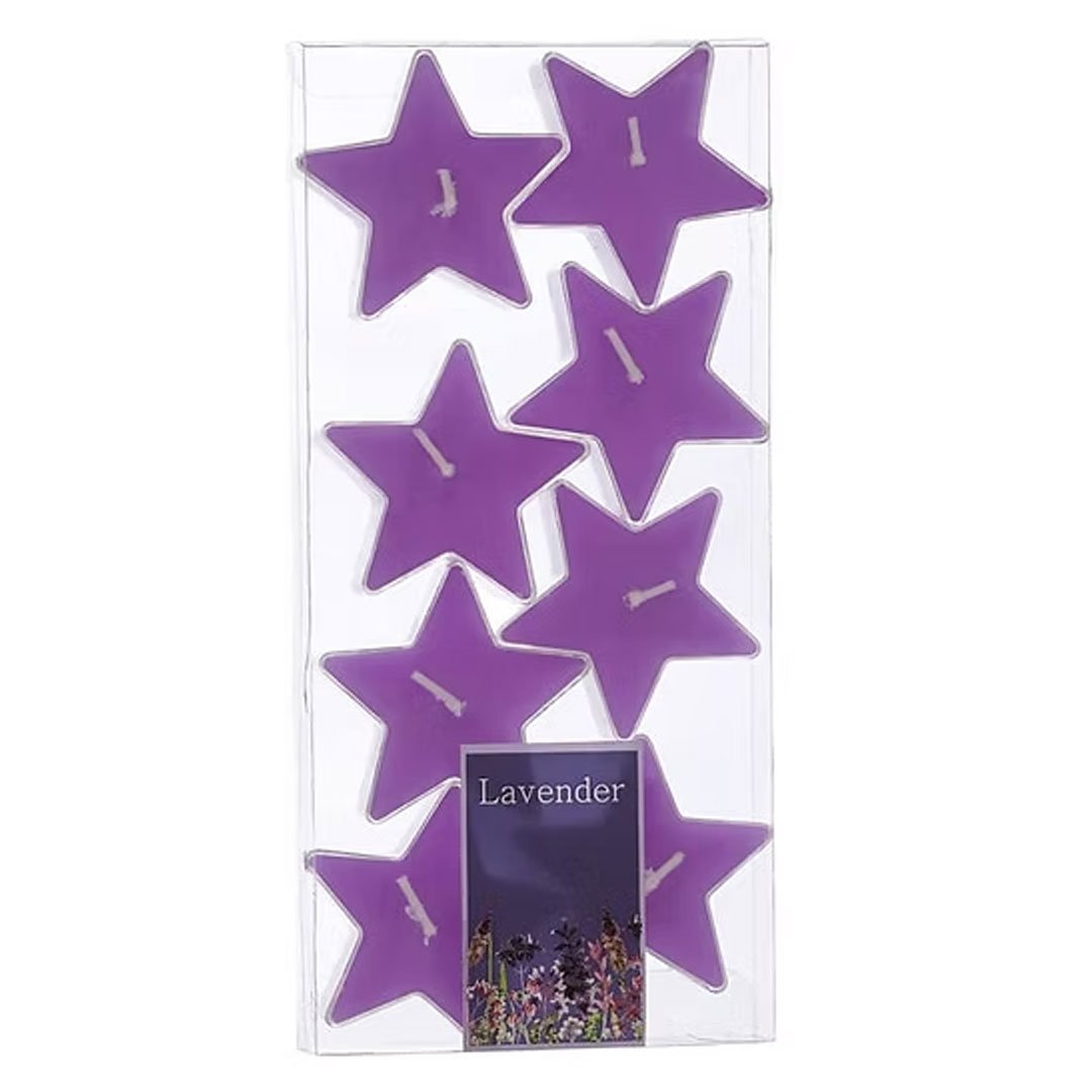 Star-Shaped Scented T-Light Candles – Set of 8 (Lavender Purple) - Image 5