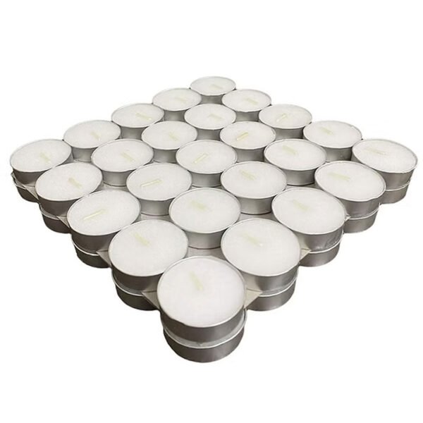 50-Pack Paraffin Wax Tea Light Candles | Long-Lasting 3-Hour Burn - Image 2