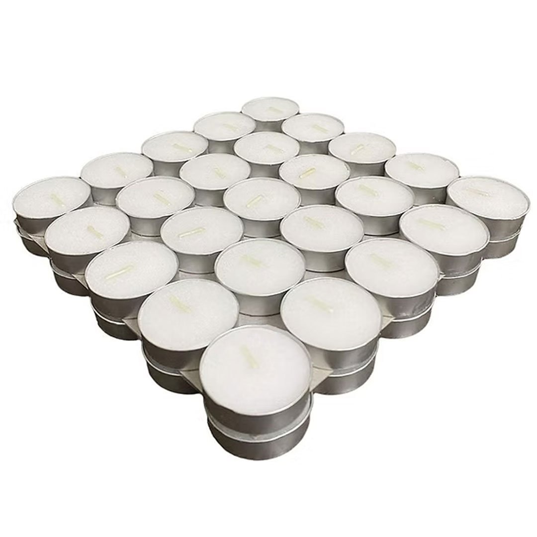 50-Pack Paraffin Wax Tea Light Candles | Long-Lasting 3-Hour Burn - Image 2
